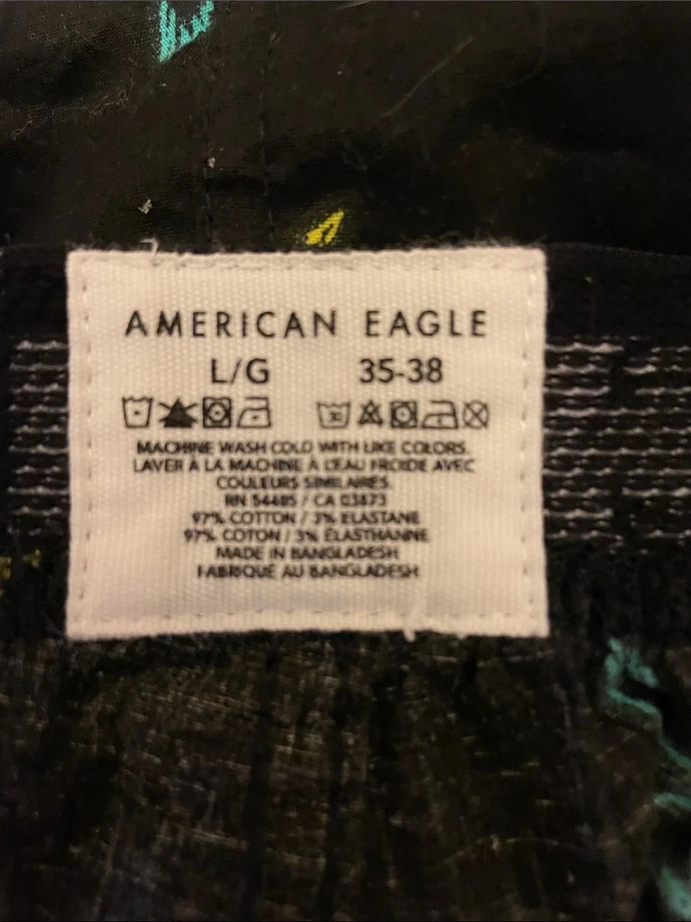American Eagle Black Underwear with Neon Accent Stitches
